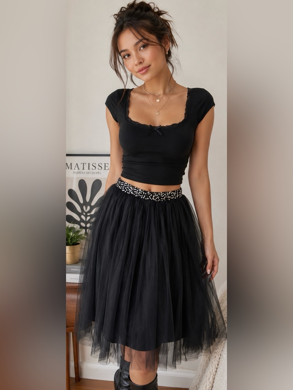 Metro Wear Balletcore Tulle Midi Skirt Petite